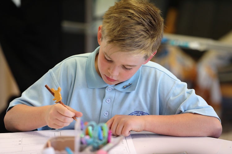 Image of a student learning in class