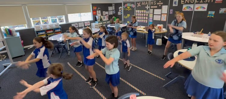 Group of students dancing