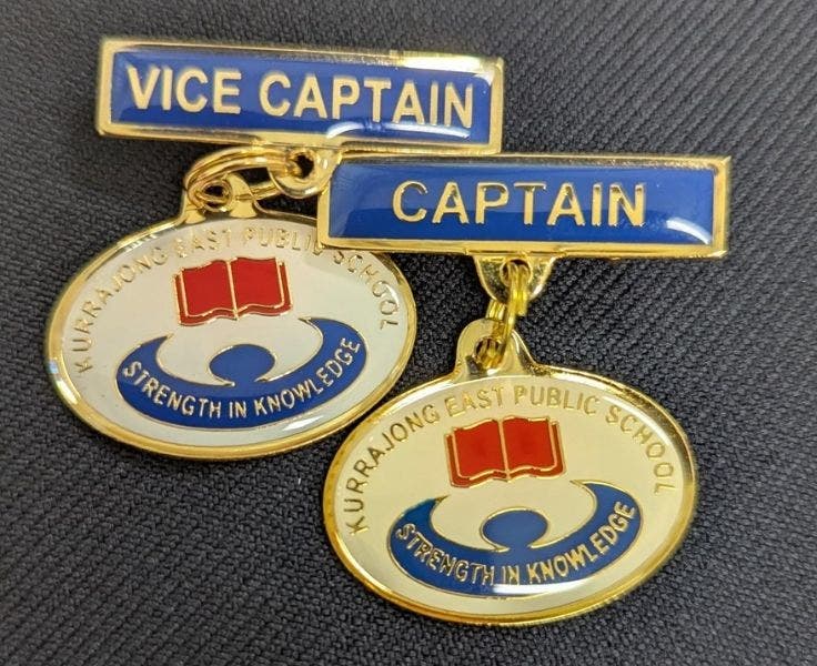 Image of our school captain and vice captain badges